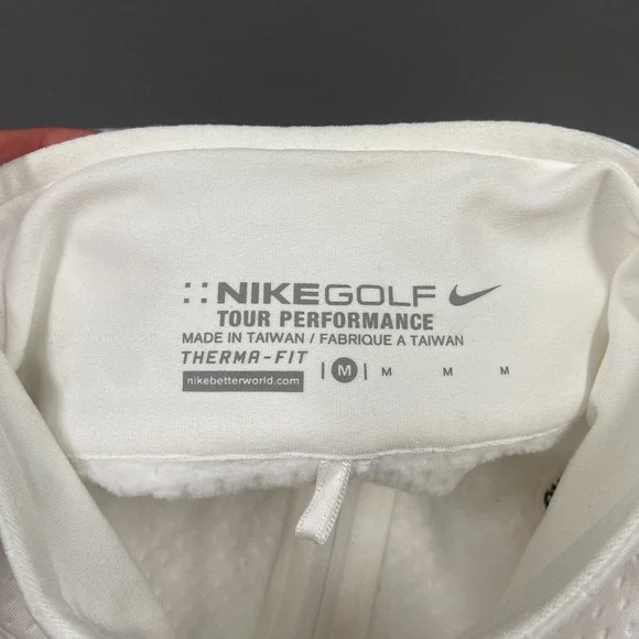 Nike Golf Vest‎ Womens M White Cadillac Tour Performance Therma Fit Full Zip - Picture 5 of 9